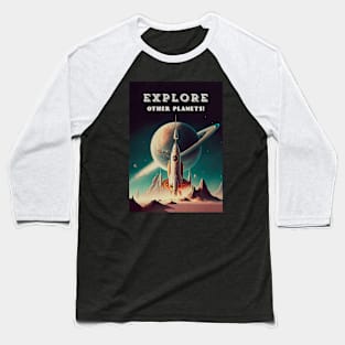 Space Tours — Vintage retro space poster Baseball T-Shirt